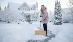 Die traditionelle Holz-Schneeschaufel