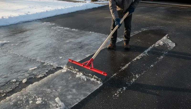 Eisschieber mit D-Griff: Eis mühelos entfernen
