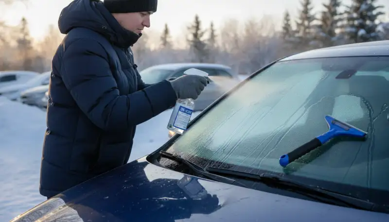 Schnelle Hilfe bei Eis: Enteisungsspray richtig anwenden
