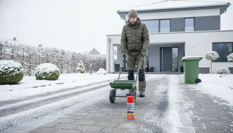 Sicheres Anti-Rutsch Granulat für den Winter