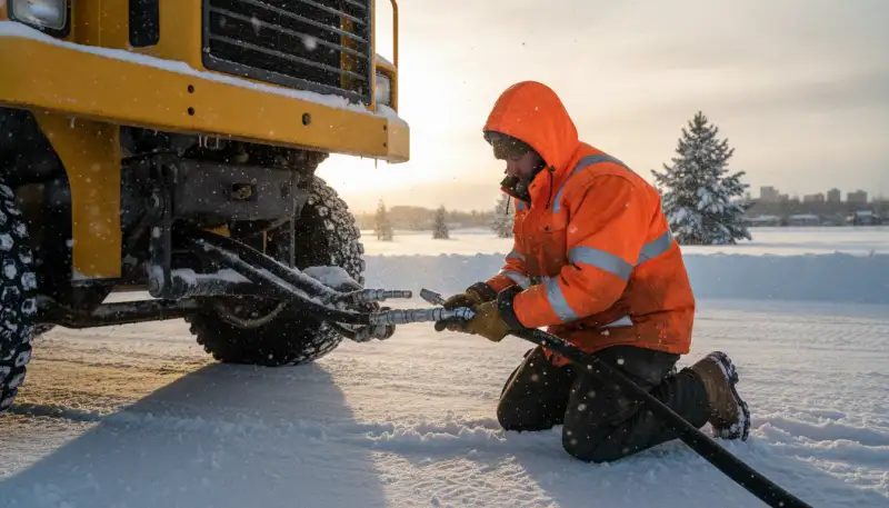 Soforthilfe im Winterdienst: Warum das 3-teilige Hydraulikschlauch-Reparatur-Set jetzt unverzichtbar ist